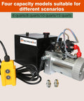 Six Quart Electric Hydraulic Pump Power Unit For Dump Trailers 12V DC Double Acting Hydraulic Pump With Metal Oil Reservoir High Flow