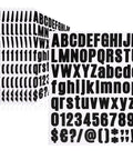 Massive 810 Piece Letter Sticker Set With 10 Sheets Self Adhesive Vinyl Waterproof Alphabet And Number Stickers For Mailbox Window Door Sign Address Numbers And Business Use In 1 Inch Black, showing uppercase and lowercase letters with numbers on white sheets.