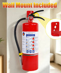 Heavy Hitter 10 Lb ABC Dry Chemical Fire Extinguisher With Wall Mount 4A 60B C attached to a wall with instructions visible.
