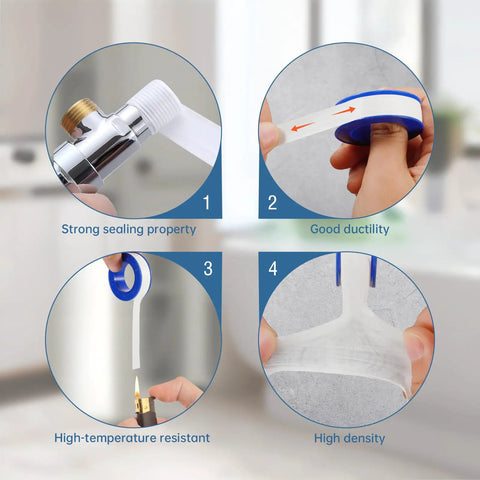 Premium PTFE Plumbers Tape 6 Roll Pack Teflon Thread Seal Tape High Density Sealant used on water pipe fitting