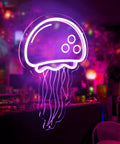 Neon Sign For Wall Decor Jellyfish Style Purple LED Light USB Powered With Dimmer For Bedroom Bar Parties Weddings