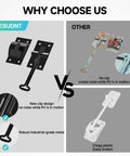 Comparison of Silent Snap RV Door Holder With Elastic Snap Base and a generic latch, highlighting design and material differences.