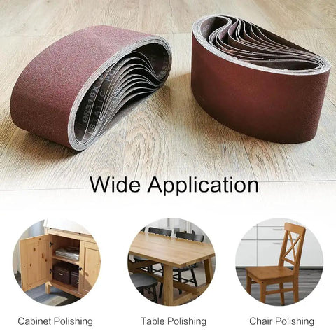 3 By 21 Inch Sanding Belt Pack With 12 Belts Four Each Of 80 120 150 Grit Aluminum Oxide For Your Sander Antistatic And Washable Resin