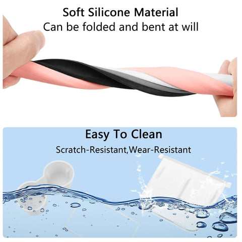 Tesla Center Console 3 Piece Upgrade Kit silicone material being twisted, showcasing durability and flexibility.