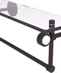 Clearview 16 Inch Glass Shelf With Towel Bar In Antique Bronze Finish Solid Brass Build Three Eighths Inch Tempered Glass Concealed Mounting Hardware