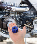 Hot LIFKOME Blue Mini Bike Chain Tensioner Roller Pulley Guide For Dirt Pit Motorcycle Adjuster Kit Fast Easy Install Heavy Duty 10mm, blue 10mm roller in hand