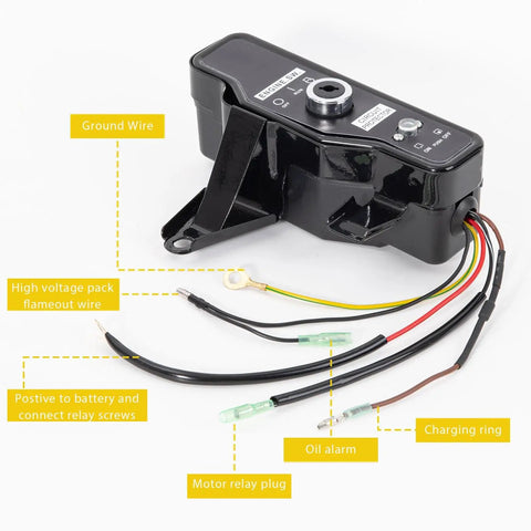 Predator 212 Electric Starter Kit control module with wires for GX200 GX160 196cc 212cc engines