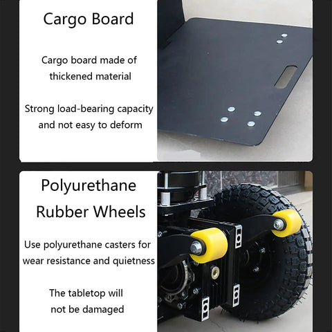 Heavy Duty Electric Stair Climbing Hand Truck That Actually Crushes Any Load With Ease For Heavy Furniture Moving And Sturdy Aerospace Steel Built To Handle Up to 882 Pounds Like A Champ Every Single Time cargo board and polyurethane rubber wheels image