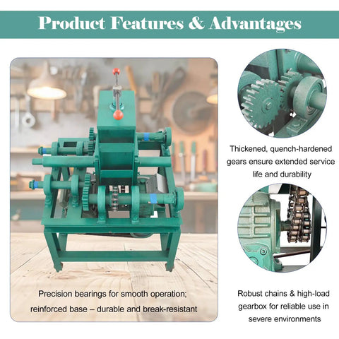 Heavy Duty Electric Pipe Bender For Greenhouse Square And Round Tube Bending cold forming process, showing gears and reinforced structure.