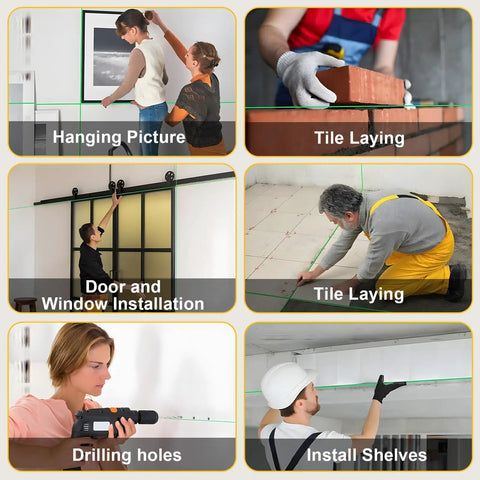 Self Leveling 360 Degree Laser Level With Tripod And Remote Four 360 Degree Cross Line Lasers For tile laying and hanging pictures
