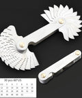 60 Degree Thread Pitch Gauge Set, 30 pcs SAE Type Stainless Steel Screw Pitch Measuring Tool displayed with clear markings