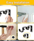 Double Curtain Rod Bracket Set 3 Pack Wall Mounted Metal Holders For 1 Inch Curtain Rod Black Finish installation process