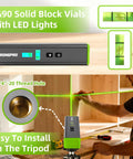 Portable Laser Level With Light And Magnetic Pocket Torpedo Tool For 15 Ft Cross Line Vertical And Horizontal Bubbles Handy For Hanging Pictures Walls And Home Renovation Projects Green Line, tripod mounted