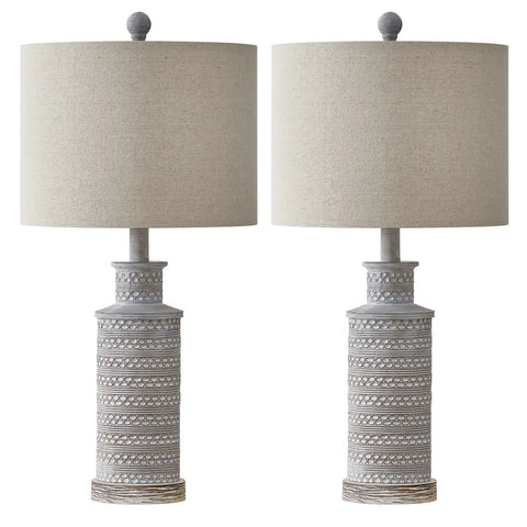 Farmhouse Rustic Retro Table Lamps Set Of 2 For Bedroom And Living Room With Linen Shade Traditional Nightstand Lighting Vintage Style End Table Lamps Perfect For Cozy Modern Farmhouse Decor