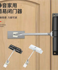 Aluminum Door Closer With Wheels Adjustable Automatic Door Closure For Home Use Black White Finish Heavy Duty No Fuss