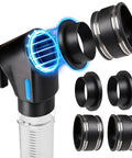 Upgrade Your Shop With This 4 Inch Dust Collection Fitting Kit Featuring A Magnet Connector With An Ergonomic Handle, showing black fittings.