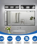 No Sweat Dimmable Led Bathroom Light Fixture Three Bulb Vanity Wall Lamp With Easy Swivel Matte Black Frame above sink