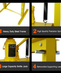 Heavy Iron 20 Ton Hydraulic Shop Press Solid Steel Bottle Jack with high quality spring and removable supporting levers.