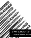 Mini Carbide Burrs Set One Eighth Inch Shank Double Cut Tungsten Carbide Burrs For Die Grinder Rotary Tool 20 Piece Kit For Carving Engraving Grinding Polishing And Metalwork For DIYers