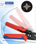 All-In-One Wire Ferrule Crimping Kit With 1800 Ferrules self-adjusting ratcheting crimp tool with red and black handles