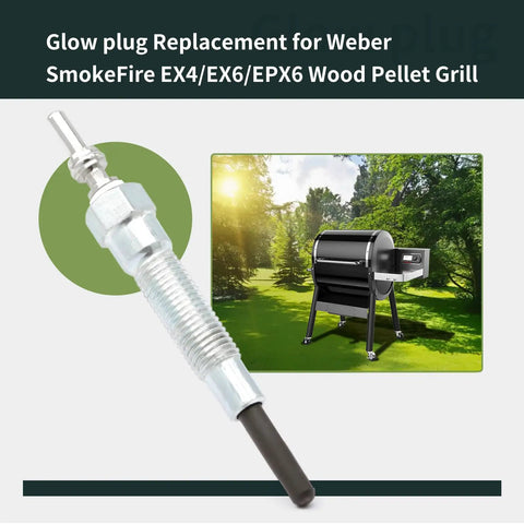 Glow Plug Replacement Kit for Weber SmokeFire EX4 EX6 EPX6 Wood Pellet Grills Smokers Igniters Parts 7009 Silver in grassy setting