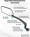 360 Degree Adjustable Bike Mirror With Long Arm Handlebar Mount showing design features and materials used in construction