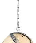 Planetary Pendant Light in Blue Planet Finish With Glass Shade, 12 Inch Wide 1 Light Fixture, chrome chain and canopy