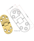 Two Pack Solid Brass Door Hinges With Concealed Flip Design For Tabletop And Furniture Includes Screws Durable Rust Resistant 80mm