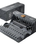 Electric Precision Screwdriver Set 181 In 1 Cordless Tool Kit With 160 Magnetic Bits displayed in open case