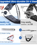 Muzata heavy-duty stainless steel wire rope cable cutter, 1/8–5/32 in capacity, front view.