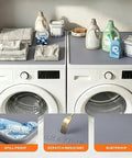 Top Shelf Silicone Washer And Dryer Top Mat 26 By 18 Inch waterproof countertop protector on laundry machines with supplies.
