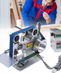 550W Commercial Belt Sander Polisher With Brushless Motor, 1x30 Inch Bench Grinder For Metal And Wood with blue sanding belt.