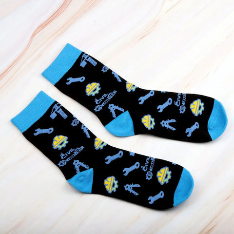 Two Pairs Civil Engineer Socks For Men And Women A Dope Gift For Civil Engineering Fans Graduation Or Office Wear Soft Cotton Blend
