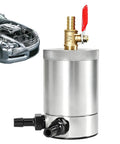 Heavy Duty 300ml Oil Catch Can Kit With Double Port Design To Boost Engine Performance And Reduce Sludge, showing silver alloy reservoir.