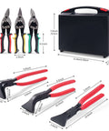 Beast Workhorse Heavy Duty 6 Piece Sheet Metal Tools Set With 3 Hand Seamers And 3 Aviation Tin Snips in a black storage case