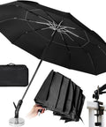 60 Inch Folding Magnetic Work Umbrella With Magnetic Base And Clamp 600Lb Suction 2 In 1 Sun And Rain Protection