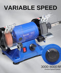Badass 3 Inch Mini Bench Grinder And Polisher With Rotary Tool Attachment Runs On A Hella Powerful Full Copper Motor for variable speed control.