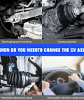 Dodge Front Left And Right CV Axle Shaft Set For AWD Charger Challenger Magnum And Chrysler 300 2005 Through 2020 Replacement Two Piece CV Joint Shaft Assembly, cracked boot