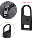 8 Pack Zipper Pull Replacement Set With Detachable Tabs In Gold And Brilliant Black For Easy Swaps, 1 Inch Zinc Alloy Pull in use on backpack