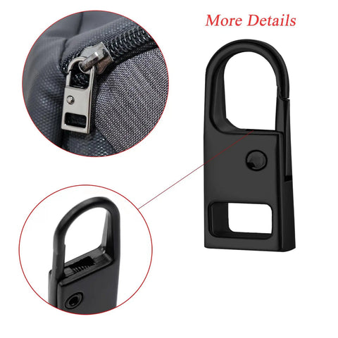 8 Pack Zipper Pull Replacement Set With Detachable Tabs In Gold And Brilliant Black For Easy Swaps, 1 Inch Zinc Alloy Pull in use on backpack