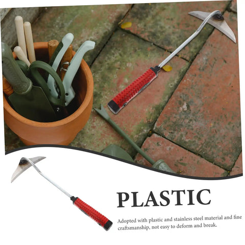 Lightweight Garden Hand Hoe Weeding Tool with Non Slip Handle for Easy Weeding Cultivation and Grass Cutting on brick surface