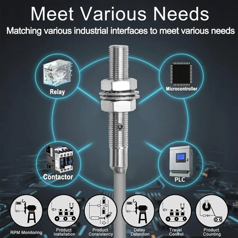 Inductive Proximity Sensor Shield Type LJ5A3 1mm Sensing Distance NPN Normally Open 3-Wire, industrial interface