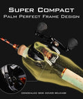 Zephyr BFS Baitcasting Reel Drag Clicker Version for Left Hand Anglers with carbon fiber core showing compact design on rod