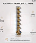 Luxury Ceiling Mount Shower System With Integrated Bluetooth Music Player And Brushed Gold Rainfall Panel For A Fast Bathroom Makeover That Drops Serious Spa Vibes Daily, featuring advanced thermostatic valve, copper body.