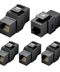 5 Pack Cat6 Keystone RJ45 Couplers For Patch Panels And Wall Plates Female To Female Ethernet Jacks 10Gbps Speed Gold Plated Contacts
