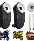 Two Pack RS390 6V 18000RPM Miniature DC Motor With Gearbox Upgrade, black casing, for Power Wheels Ride On Toys, motorcycles