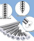 Built Tough Number 8 Pan Head Screws Self Tapping Stainless Steel assorted fastener kit with high quality threads and deep cut drive.