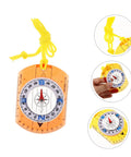 Close-up of Adventure Ready Outdoor Precision Compass with Safety Lanyard showing ruler and luminous pointer for versatile usage.