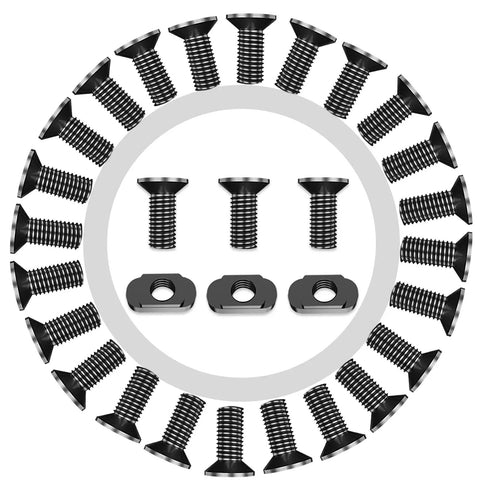 24 Piece M-LOK Screws And Nuts Replacement Kit With Allen Wrench For Rails And Mounts, hardware layout