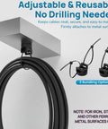 Magnetic Cable Tie Set With 25 Mounts And 200 Self Locking Ties Big Value Cable Management Kit For Home Office And Workshop in use on metal surface.